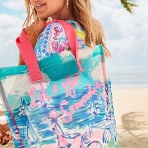 Lily Pulitzer Lets Go Somewhere mesh shopper tote bag